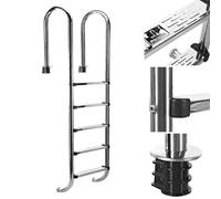 ESCALERA DE PISCINA CON 4 PELDAÑOS EN ACERO INOXIDABLE 304SS, 183cm