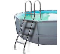 Escalera de Piscina de 4 escalones, escalones de Piscina sobre el Suelo de 52 Pulgadas, escaleras de Piscina de Acero Inoxidable 304 sobre el Suelo para Piscinas Interiores/Exteriores