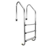 Escalera de piscina de acero inoxidable, diseño antideslizante de 3 escalones para extremo profundo, soporta 380 libras, ideal para piscinas interiores y exteriores