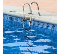 Escalera de piscina, escalera plegable de 4 escalones, escalera telescópica de acero inoxidable con asas, escalón extensible para barco yate