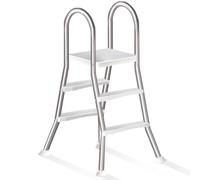 Escalera de Piscina para Piscina Elevada de Doble Cara y 2 Peldaños de 85 cm, Escalera Piscina Desmontable, Acero Inoxidable de Alta Resistencia, Capacidad 250 kg,85cm