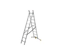 Escalera de plataforma aluminio 18 peldaños hailo altura máxima de trabajo 4.95 m