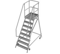 Escalera de plataforma antideslizante R13 KRAUSE, con ascenso por un solo lado