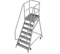 Escalera de plataforma antideslizante R13 KRAUSE, con ascenso por un solo lado