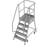 Escalera de plataforma antideslizante R13 KRAUSE, con ascenso por un solo lado
