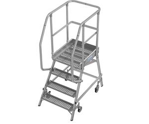 Escalera de plataforma antideslizante R13 KRAUSE, con ascenso por un solo lado