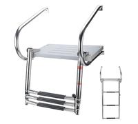 Escalera de plataforma de natación de 3 escalones para barcos, escalera telescópica de acero inoxidable para pontón, barco de pesca, piscina