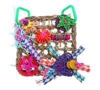 Escalera de red para colgar en la pared, juguete para pájaros, hierba marina, para simulación de ejercicio, decoración de jaula para loros, 7.1 x 7.1 pulgadas, juguetes masticables para loros pequeños