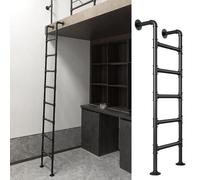 Escalera de salida ajustable para ventana de sótano, escalera de metal de 1 m a 2 m, escalera de escalada montada en la pared, escalera de hierro forjado para ático, literas, biblioteca RV (91