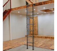 Escalera de Salida de Hierro Forjado Negra para Ventana del sótano, Escalera de Entrada de Emergencia Resistente para el hogar y la litera, Soporte de Pared para Villa Tipo Loft(125cm/49in)