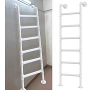 Escalera de salida de pared de 3.3 a 8 pies para sótano y ático, escalera de metal para escape de emergencia de litera, cubierta, caravana, capacidad de carga de 330 libras