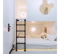 Escalera de Salida de Pozo Antideslizante para litera, litera de Hierro Forjado montada en la Pared - Ventana de sótano para Dormitorio, Biblioteca, terraza, RV - Negro (1.05M/3.4Ft/41In)