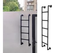 Escalera de Salida de Pozo Heavy Duty Black Basement Window Escape Loft Attic Bunk Bed Hanging 57 Inch Outdoor Roof/Garage Wall Climbing Solution