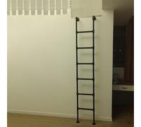 Escalera de salida de pozo para ventana del sótano, Escalera industrial para literas de hierro forjado Escalera de metal, Escaleras colgantes montadas en la pared Escalera de emergencia para subir(210