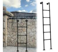 Escalera de Salida de pozos Litera de Metal Negro para Subir con Seguridad en áticos, sótanos y bibliotecas Montada en la Pared Escalera de Incendios de Emergencia (57In/145Cm)