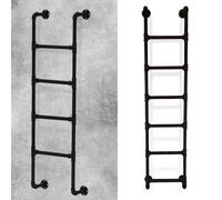 Escalera de Salida de sótano, Escalera de Pozo de Ventana de Hierro de Metal Negro, escaleras de 3/4/5 peldaños para altillo, escaleras de Escalada para Cama Alta, terraz