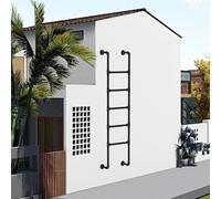 Escalera de salida de ventana ajustable de metal para sótano y ático con soporte de pared, escalera de escape Emerncy para evacuación segura