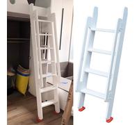 Escalera de Salida/Escalera de 3 4 5 6 7 peldaños para litera/Cama Individual/literas, Escalera para Caravana/Escalera de Madera Blanca para Ventana de altillo de Autocaravana, con herra