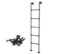 Escalera de salida para pozo de ventana de sótano de 100-300 cm Escalera de litera de metal montada en la pared Escaleras de escalada antideslizantes para dormitorio, biblioteca, almacén, terraza, RV(
