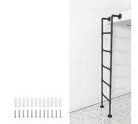 Escalera de Salida para sótano, Carga de 300 Libras, Escalera de Hierro Forjado Negro para sótano, Ideal para dormitorios, bibliotecas, Camas, terrazas y caravanas. Fácil