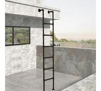 Escalera de Salida para sótano/Ventana, Escalera Negra de 100-300 cm de Altura para Subir al Suelo, para el hogar, Dormitorio, litera, Biblioteca, tamaño Personalizable(240cm/94in)