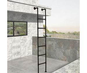 Escalera de Salida para sótano/Ventana, Escalera Negra de 100-300 cm de Altura para Subir al Suelo, para el hogar, Dormitorio, litera, Biblioteca, tamaño Personalizable(160cm/63in)