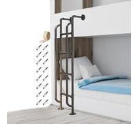 Escalera de seguridad para litera individual sobre cama matrimonial, con escape de emergencia, escalera portátil para capacidad de carga de 330 libras, color negro (65 pulgadas)