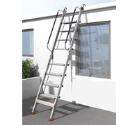 Escalera de seguridad plegable con gancho con pasamanos para acceso al techo del ático y escape de emergencia, diseño antideslizante