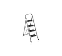 SONGMICS Escalera de Tijera, Escalera con 4 Peldaños, Peldaño Plegable, Bloqueo de Seguridad, Fácil de Guardar, Carga hasta 150 kg, Gris Paloma GSL004G01