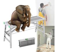 Escalera de tijera de altura ajustable, andamio plegable portátil, plataforma de trabajo para mejoras del hogar, acero galvanizado, 200 x 30 cm, versátil, para proyectos de bricolaje (200 x 30 cm