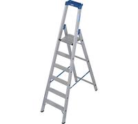 Escalera de tijera de aluminio de peldaños planos, antideslizamiento R13 KRAUSE, acceso por un lado