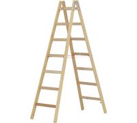 Escalera de tijera de madera HYMER, con peldaños estrechos, ascenso por ambos lados