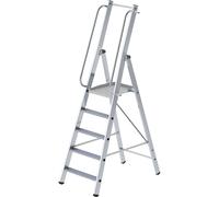 Escalera de tijera de peldaños planos de aluminio MUNK, ascenso por un lado