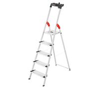 Escalera de tijera L80 (Número de peldaños: 5 ud., Altura de trabajo: 3,07 m, Carga soportada: 150 kg, Aluminio)