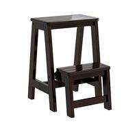 Escalera de Tijera Plegable de 3 peldaños, Taburete de Madera portátil para el hogar y la Oficina y la Cocina, con Pedal Ancho Antideslizante, Capacidad de 400 LB, Nuez Profunda