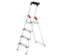 Escalera de tijera XXL (Número de peldaños: 4 ud., Altura de trabajo: 2,6 m, Carga soportada: 150 kg, Aluminio)