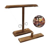 Escalera de Tiro de Madera Hecha a Mano, Juego de Lanzamiento de Anillos de Madera, Hooks Game, Juegos Interactivos De Ritmo Rápido, para Interiores y Exteriores, Niños y Adultos