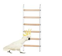 Escalera de trepadora de pájaros, Juguete de Perca, Accesorio de Actividad de Jaula, Estructura de Juego Atractiva, Gancho fácil de conectar, Acabado de Madera Natural, pájaros