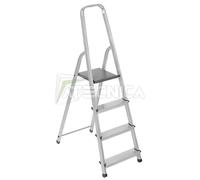 Escalera Domestica 4 Pasos de Aluminio Con Arco Atecnica SCA04P
