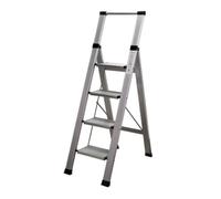 Escalera Domestica Plana, Aluminio, 4 Peldaños | Escalera Profesional | Escaleras de Aluminio | Escaleras Plegables Aluminio