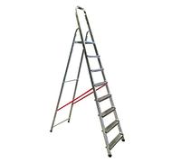 Escalera Doméstica, Escalera Plegable Doméstica, 8 Peldaños, Escalera Profesional, Escaleras de Aluminio, Escaleras Plegables Aluminio, Altura de Trabajo 3,40 Metros, Carga 150 Kg