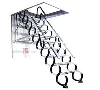 Escalera eléctrica para ático, control remoto, aleación de acero, plegable, plegable, telescópica, segura y estable, solución de acceso al techo para el hogar y el garaje