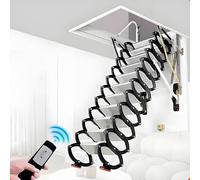 Escalera eléctrica para loft - Diseño telescópico con pasamanos para un acceso estable al techo, solución de ahorro de espacio para un fácil almacenamiento