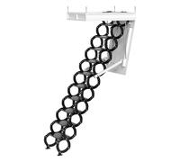 Escalera eléctrica plegable para ático de 11 escalones, acceso al techo de 9 pies con control remoto para plegar sin esfuerzo y diseño que ahorra espacio