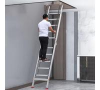 Escalera Escamoteable Escalera de Aluminio para Desván con Peldaños, Escaleras Plegables para Salida de Desván para Espacios Reducidos, Escaleras para Literas(13 Steps 10.5-11.5ft/3.2-3.5m)
