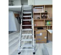 Escalera Escamoteable Escalera de Salida de ÁTico para Espacios Reducidos con Pasamanos, Escalera Plegable de Ático de 8 9 10 11 12 y 13 Escalones, Escalera de Escape(Silver,9 Step-275cm (9ft))
