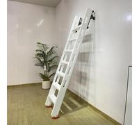 Escalera Escamoteable Escalera para Altillo con Riel Deslizante, Escaleras para Literas de Madera, Escaleras de Seguridad para Altillos, Escaleras de Salida con Peldaños(White,3 Steps L-3.4ft/1.05m)