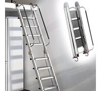 Escalera Escamoteable Escalera Plegable para Altillo de Aluminio, Escaleras para Literas con Barandillas y Ganchos, Escalera para Altillo con Abertura Pequeña(8 Steps 1.8-2.2m (70.9-86.6"))