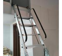 Escalera Escamoteable Escalera Plegable para Áticos con Huecos Pequeños, Escalera de Emergencia para Ventanas, Escalera para Altillos Escaleras para Literas(Silver,L-349cm/137.4")
