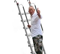 Escalera Escamoteable Escalera Plegable para Loft, Escalera Resistente, Escaleras de Aluminio para Literas con Abertura Pequeña, Escalones Portátiles para Ático(Silver,12 Steps 9.8-10.5ft)
